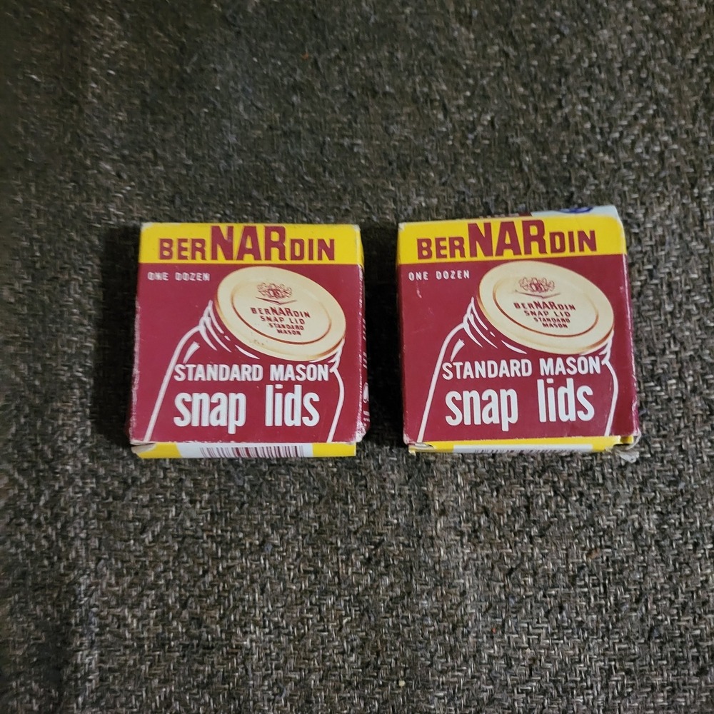 Vintage BerNARdin Standard Mason Snap‎ Lids Lot of 2 Boxes One Dozen Each NOS